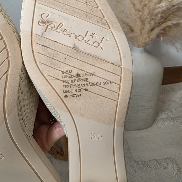 Splendid Cream Ribbed Slip On Heeled Mules 6.5 - Picture 8 of 8